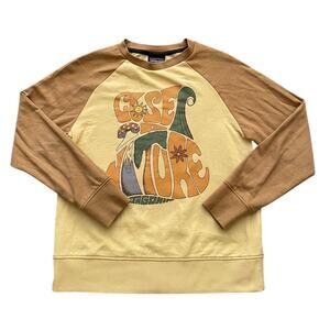 PATAGONIA Kids Girls M Yellow Brown Crew Neck Long Sleeve Sweater